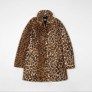 Leopard Print Faux Fur Coat